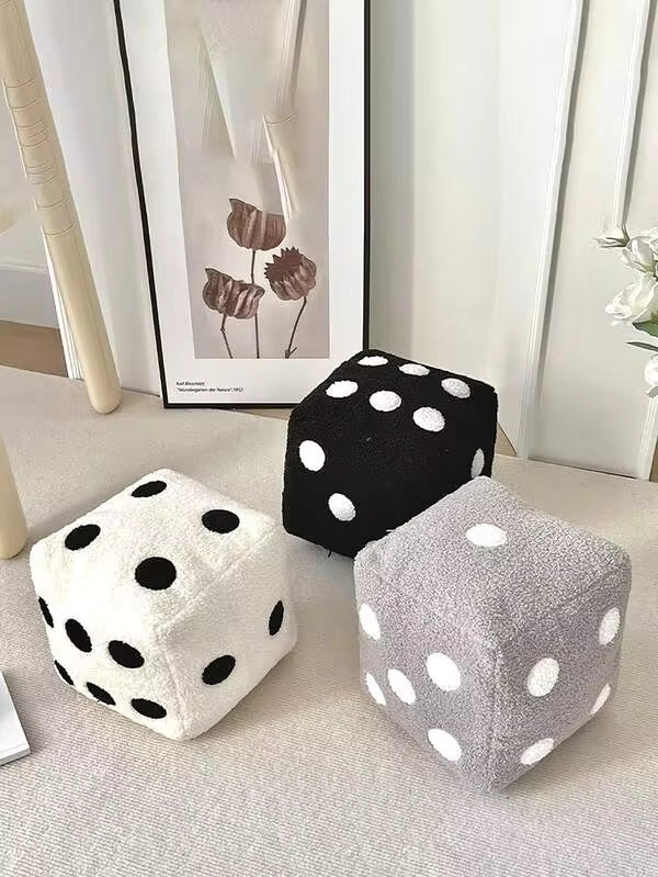 1pc Soft Dice Throw Pillow, 7.87*7.87 Inches, Suitable For Living Room Bedroom Sofa, Home Decor Room Decoration, Removable